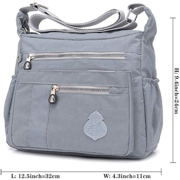 Crossbody-väska för kvinnor i nylon, vattentät axelväska, lätt handväska