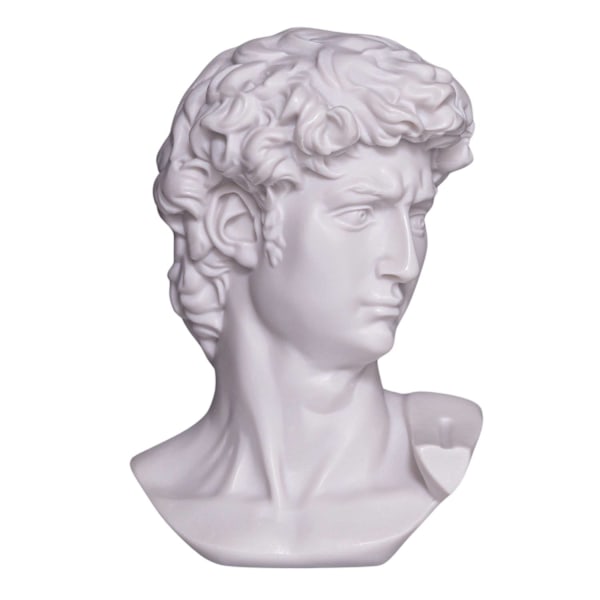 Marmor byste skulptur Michelangelo David Statue hode Klassisk romersk gresk 15cm white 15 cm
