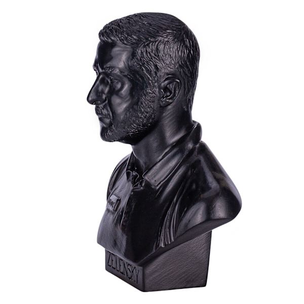 Kivi rintakuva patsas veistos Ukrainan presidentti Volodymyr Zelensky 15 cm black 15 cm