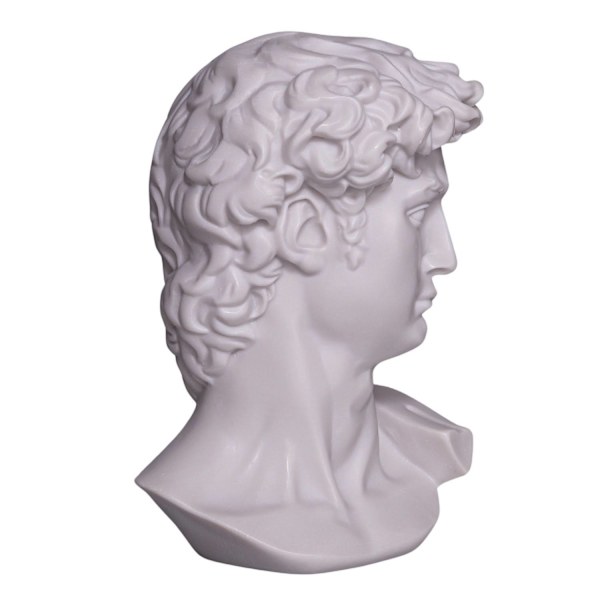 Marmor buste skulptur Michelangelo David Statue Hoved Klassisk Romersk Græsk 15cm white 15 cm