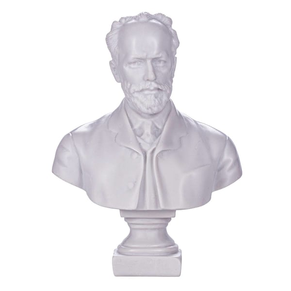 Skulptur af statue af marmor buste Russisk komponist Pyotr Tchaikovsky 19,5 cm white 19.5 cm