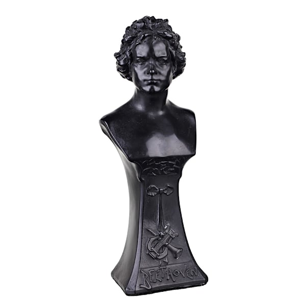 Sten byst staty skulptur Tysk kompositör Ludwig van Beethoven 17,5 cm svart 17.5 cm
