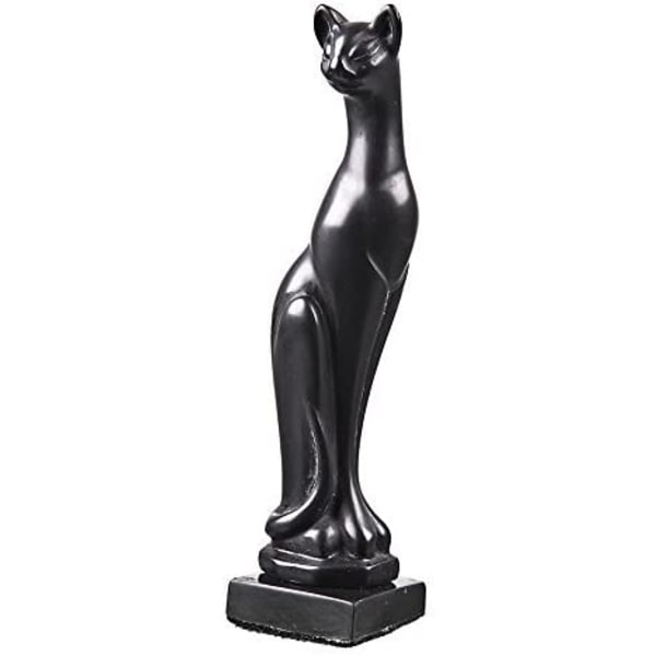 Dekorativ sten staty skulptur figur Stående katt svart 13 cm svart 13 cm