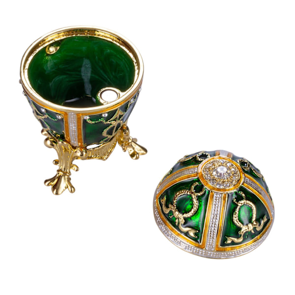 Faberge-tyylinen muna Ruusunnuppu 6 cm vihreä green 6 cm