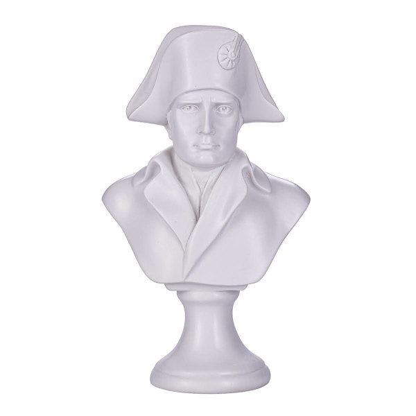 Marmor byst staty skulptur franska kejsaren Napoleon Bonaparte 24 cm vit 24 cm