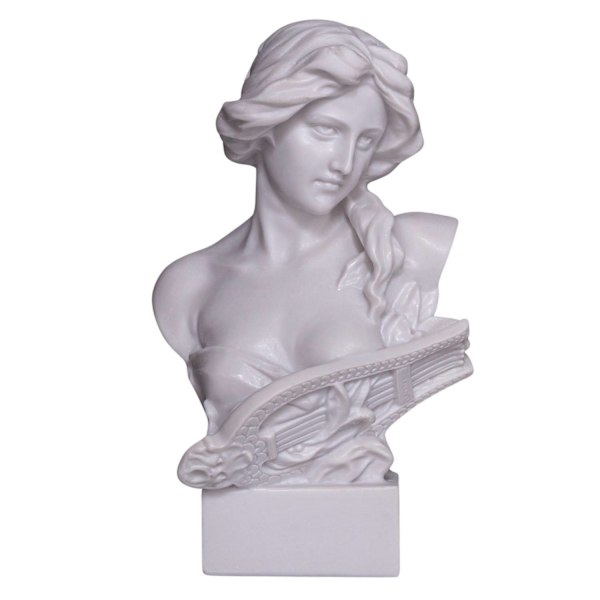 Marmorinen rintakuva patsas veistos Muinaisen kreikkalaisen mytologian jumalatar Artemis (Diana) 15 cm, 370 g white 15 cm