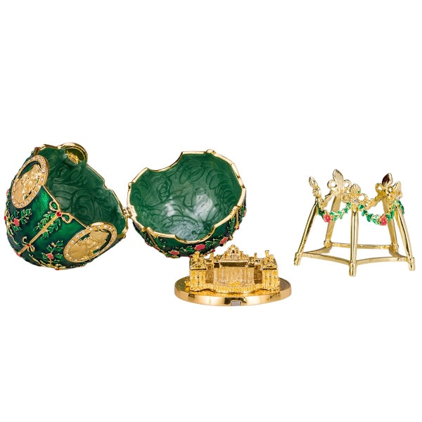 Aleksanterin palatsi Faberge-tyylinen muna, korurasia 14 cm vihreä green 14 cm