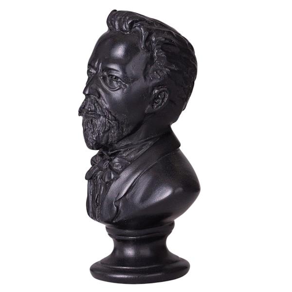 Kivi rintakuva patsas veistos Venäläinen kirjailija Anton Tšehov 12,5 cm black 12.5 cm