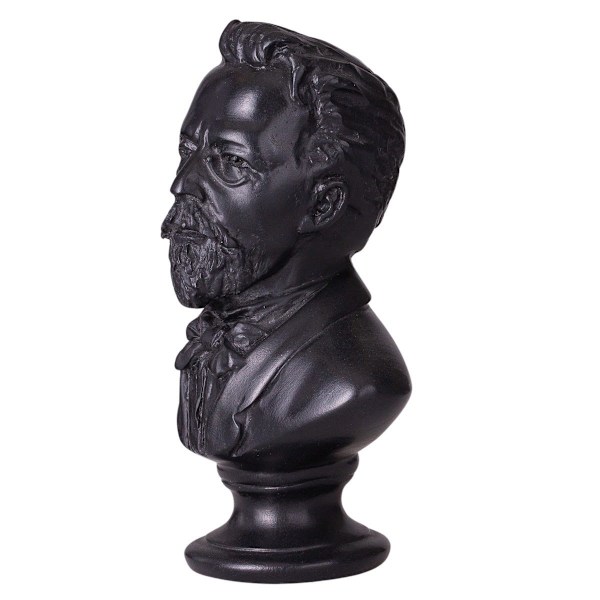 Sten buste statue skulptur Russisk forfatter Anton Tjekhov 12,5 cm black 12.5 cm