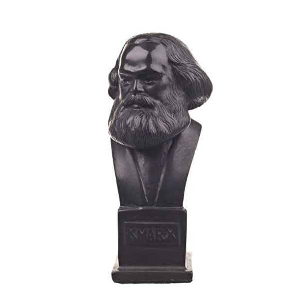 Sten byst staty skulptur tysk filosof socialisten Karl Marx 12 cm svart 12 cm