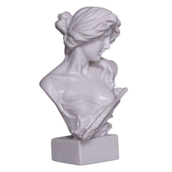 Marmorinen rintakuva patsas veistos Muinaisen kreikkalaisen mytologian jumalatar Artemis (Diana) 15 cm, 370 g white 15 cm