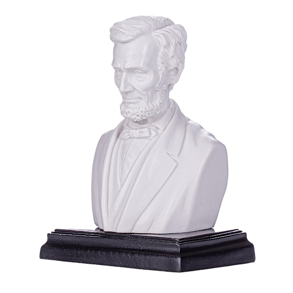 Marmor byst staty skulptur Amerikanska presidenten Abraham Lincoln 12,5 cm vit 12.5 cm