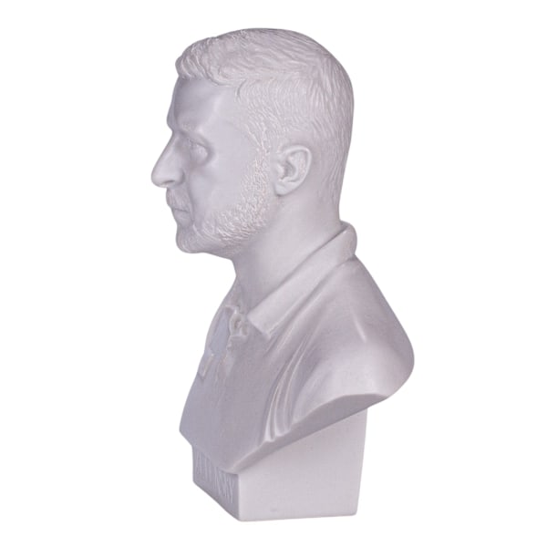 Marmor buste statue skulptur Ukraines præsident Volodymyr Zelensky 15 cm white 15 cm