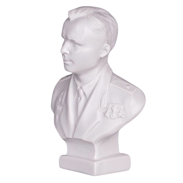 Marmor byste statue skulptur Russisk sovjetisk astronaut kosmonaut Yuri Gagarin 11 cm white 11 cm