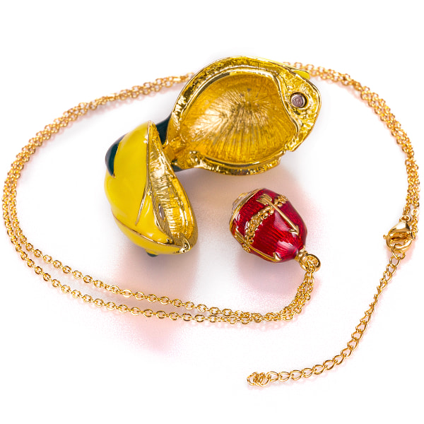 Faberge stil Rosenknopp ägg Smyckeskrin med blomma 9,5 cm röd röd 9.5 cm