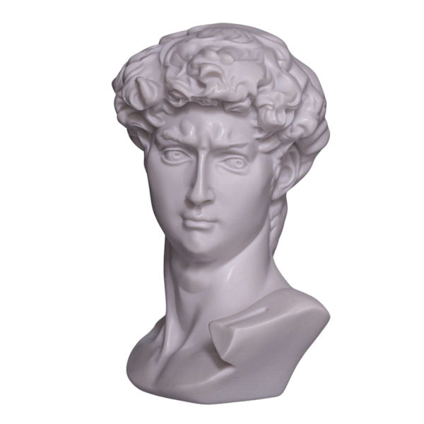 Marmor buste skulptur Michelangelo David Statue Hoved Klassisk Romersk Græsk 15cm white 15 cm
