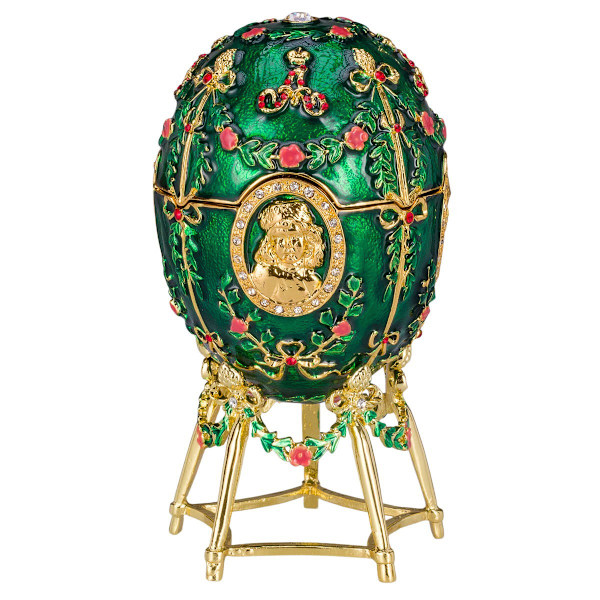 Aleksanterin palatsi Faberge-tyylinen muna, korurasia 14 cm vihreä green 14 cm