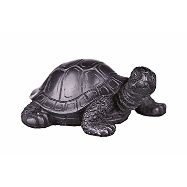 Dekorativ stein statue skulptur figur Turtle svart 8 cm black 8 cm