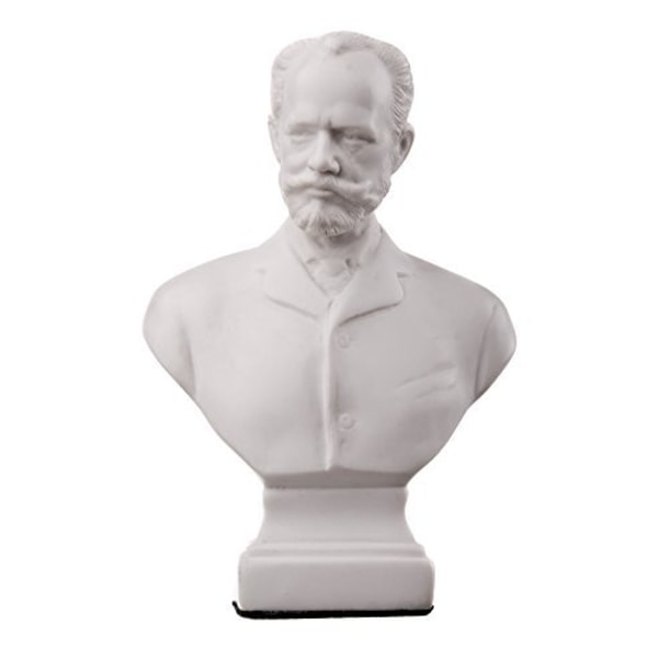 Skulptur af statue af marmor buste Russisk komponist Pyotr Tchaikovsky 12 cm white 12 cm