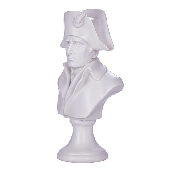 Marmor byst staty skulptur franska kejsaren Napoleon Bonaparte 24 cm vit 24 cm