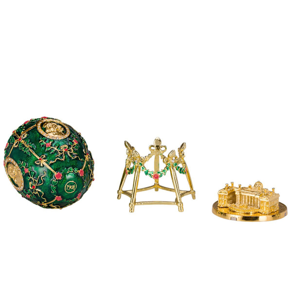 Aleksanterin palatsi Faberge-tyylinen muna, korurasia 14 cm vihreä green 14 cm