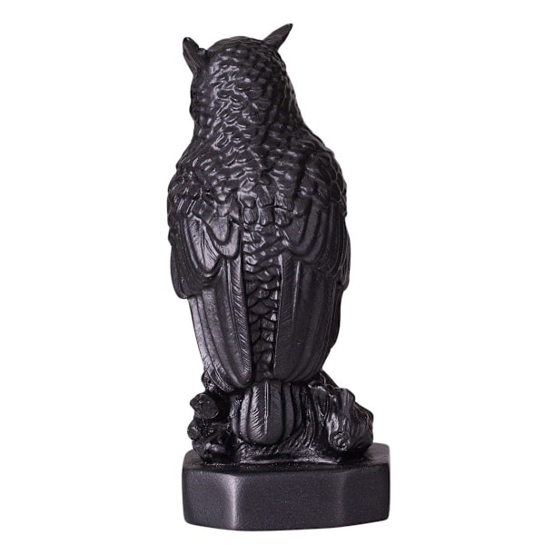 Dekorativ stenstaty skulptur figur Uggla svart 10 cm svart 10 cm