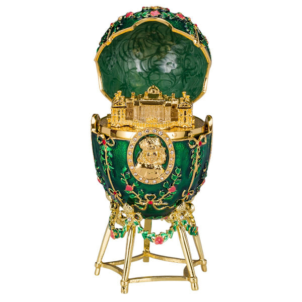 Aleksanterin palatsi Faberge-tyylinen muna, korurasia 14 cm vihreä green 14 cm