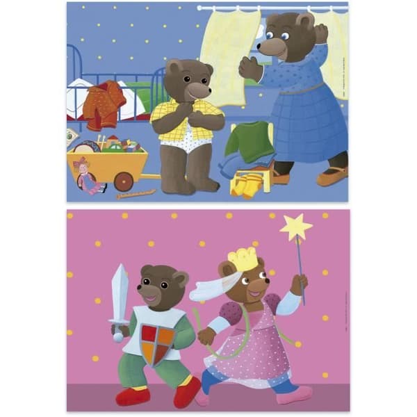 Pussel - EDUCA - Little Brown Bear: Set med 2 pussel med 48 bitar för barn från 4 år
