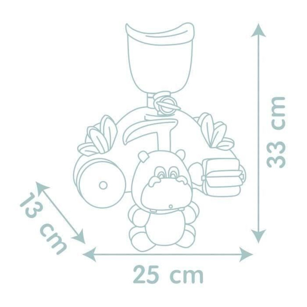 Smoby Little Smoby Hippo badleksak - Skjut och hjul för 18 månader gammal baby - Blå och grön