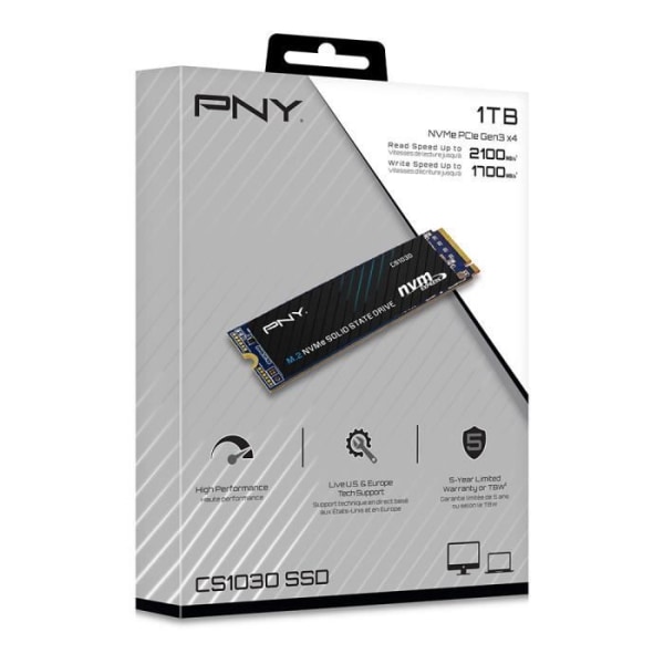 PNY Technoligies CS1030 SSD -hårddisk - 1TB - PCIe - M2 - NVME