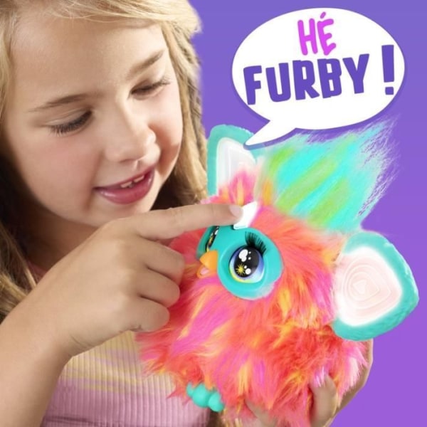 Coral Furby, 15 tillbehör, interaktiv plyschleksak för flickor och pojkar, röstaktiverad animatronik, från 6 år