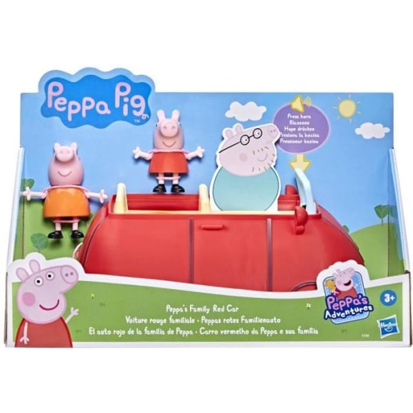 Peppa Pig - Peppas Adventures - Family Red Car - förskoleksak med meningar och ljudeffekter - 3 år