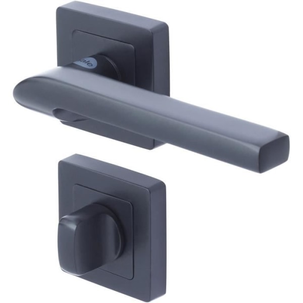 YALE - YPP7-S-CB Fyrkantigt dörrhandtag av 7 svarta YALE - Sienna modell - knapplåsning