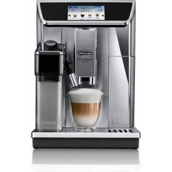 DELONGHI ECAM 650.75.MS Automatisk espressomaskin med kvarn PrimaDonna Elite - Rostfritt stål
