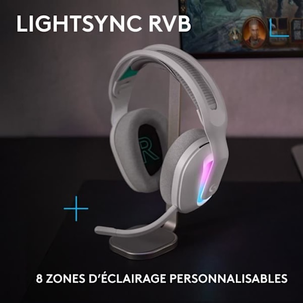 Gamingheadset - trådlöst - Logitech G - G522 - Lightspeed - Vit