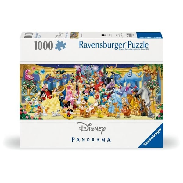 Ravensburger-Pussel 1000 bitar Panorama-Disney gruppfoto-Vuxna & barn i åldern 14 år-Högkvalitativa pussel-12000444