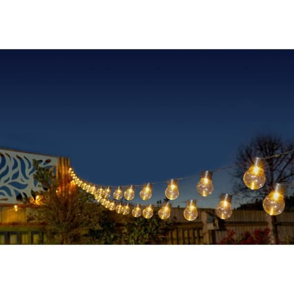 SMART GARDEN Globulb 40 LED varmvit solcellsljusslinga, 13,7 m, solpanel, IP44