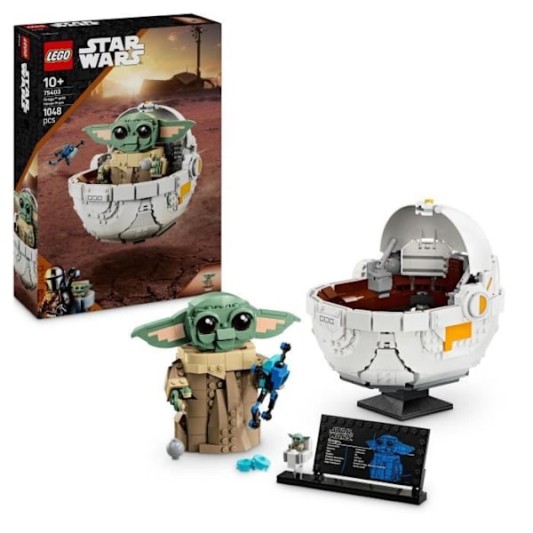 LEGO Star Wars: The Mandalorian 75403 Grogu och hans barnvagn - Byggsats 10 år gammal