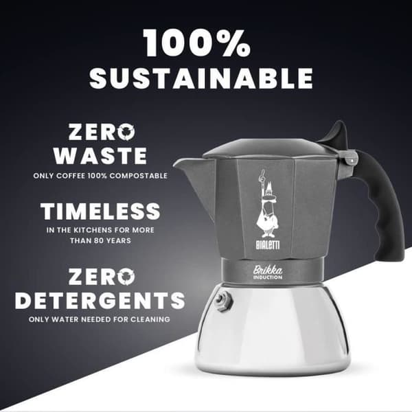 Bialetti - Brikka italiensk cafetie - Induktion 4 koppar