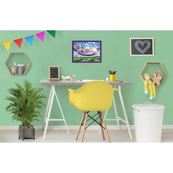 CreArt Kids 18x24 cm Kattungar i hängmattan, Paint by Numbers Kit, Ages 9+, 25828, Ravensburger