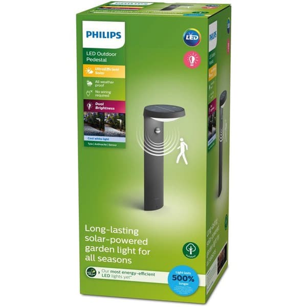 Golvlampa - PHILIPS - Tyla IR - Antracit - 1 x 1,2 W - 4000 K - Rörelsesensor - EU-version