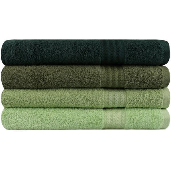 Set med 4 badlakan - 70 x 140 cm - Grön