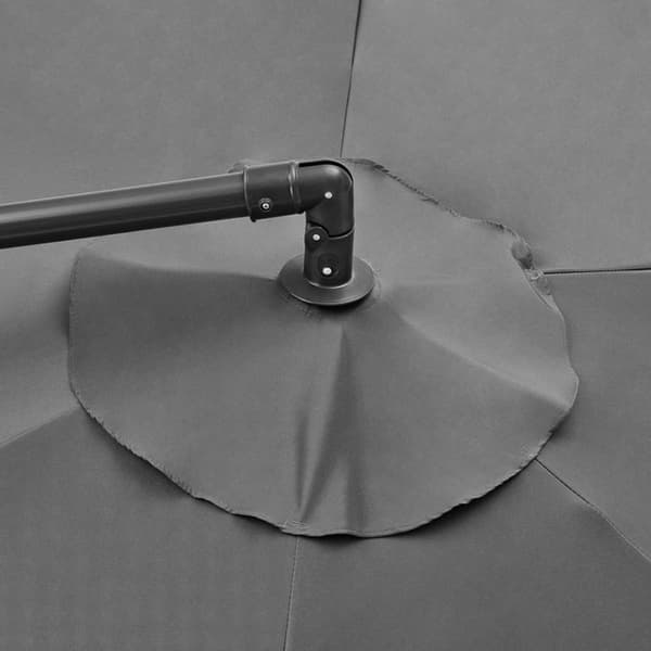 Carrefour AUREA parasoll 3 m, offset, grå – polyester 180 g/m², 6 stålribbor, epoxybelagd aluminiumstomme gray one size
