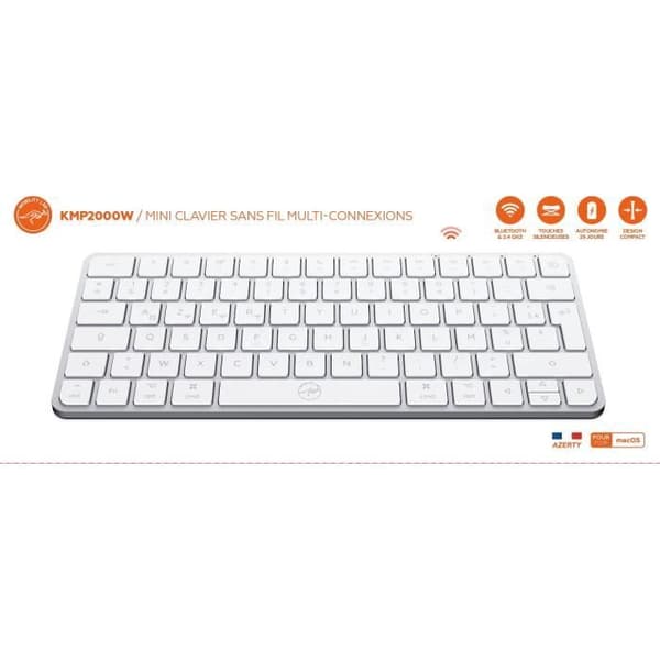 Minitangentbord - Platta tangenter - MOBILITY LAB - KMP2000W - AZERTY - FR - Multianslutningar - Vit