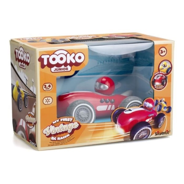 TOOKO - Min första fjärrstyrda racerbil - Vintagelook - Från 3 år - Slumpmässig färg: röd eller gul - 13 cm