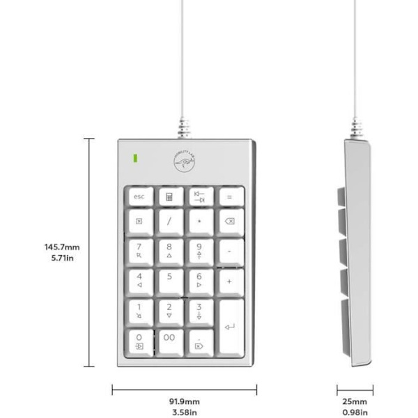 MOBILITY LAB - MAC Silver Wired Numerisk knappsats