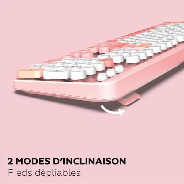 Trådlöst tangentbord + mus combo - MOBILITY LAB - Pure Color - Rosa - Ergonomisk design - Diskret skrivning