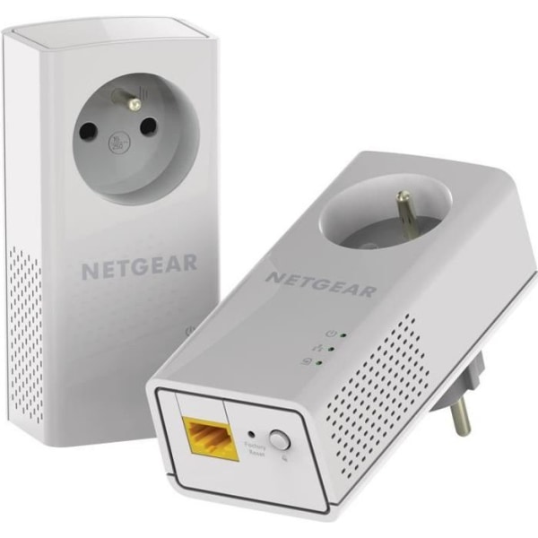 NETGEAR-paket med 2 kabeldragna PLC: er - 1000 Mbp / s med filtrerad plugg - 1 Ethernet-port