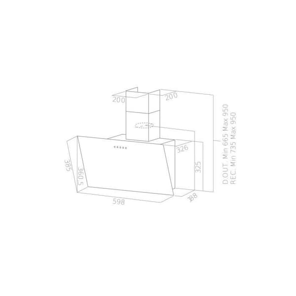 CONTINENTAL EDISON CEHD6065B svart dekorativ huva - L60 cm