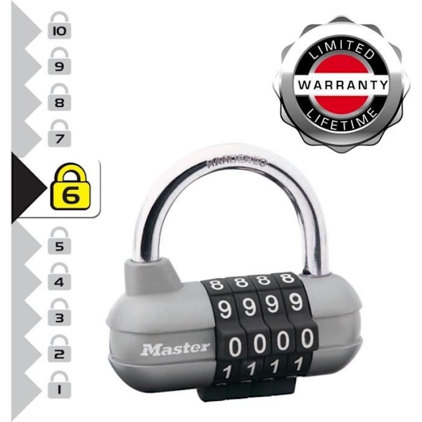 MASTER LOCK Programmerbar kombination hänglås 64mm - För sport skåp, skåp skåp